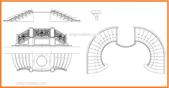 detail tangga lengkung