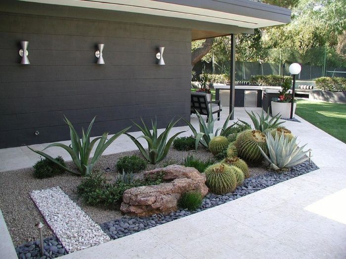 Ide taman kaktus depan rumah minimalis