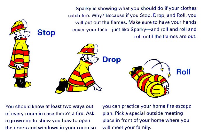 Metode Stop, Drop, and Roll untuk Memadamkan Pakaian yang Terbakar
