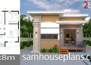 Denah rumah minimalis 2 kamar 6x8