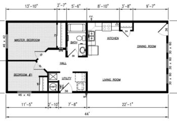 Denah rumah ukuran 9x12 4 kamar