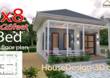 Denah rumah 6x8 3 kamar minimalis