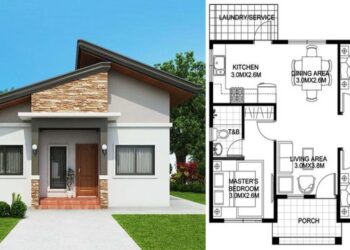 Denah rumah 3 kamar ukuran 7x12