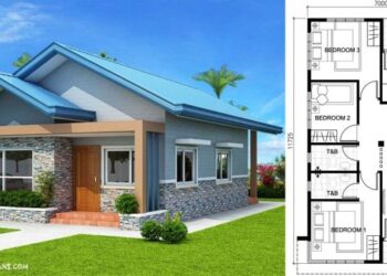 Denah rumah 5x10 3 kamar tidur