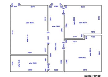 Denah rumah skala 1 100