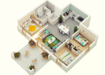 Denah kontrakan 3 petak