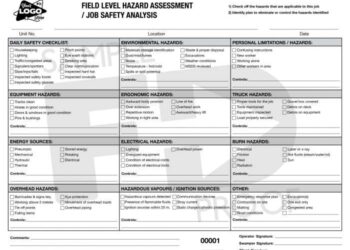 Formulir JSA (Job Safety Analysis)