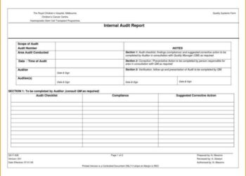 Formulir Laporan Ketidaksesuaian Audit Internal