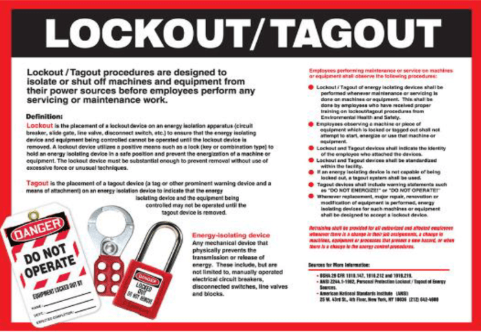 Prosedur Lock Out dan Tag Out (LOTO)