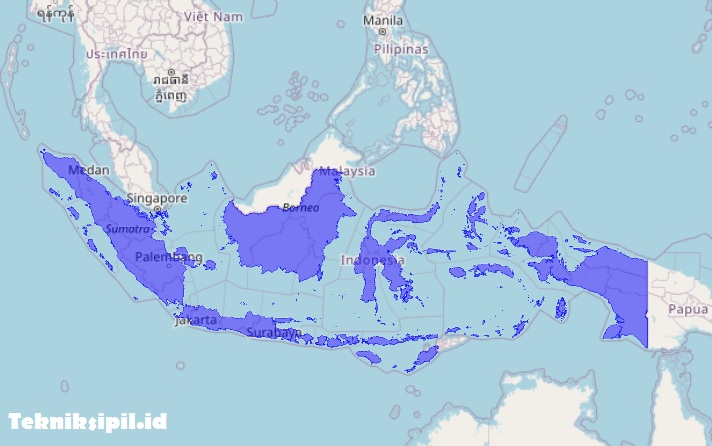 Peta Indonesia Shapefile (SHP) terbaru