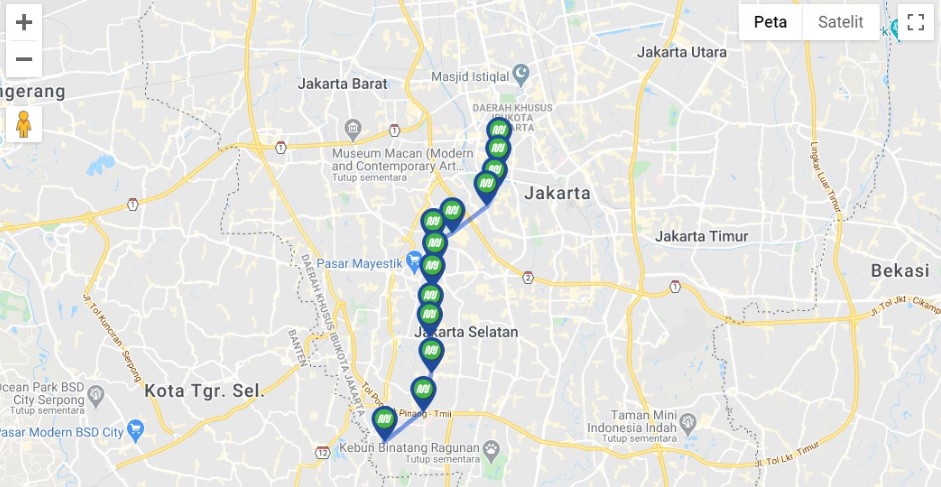 Peta Integrasi Transportasi Umum Jakarta terbaru