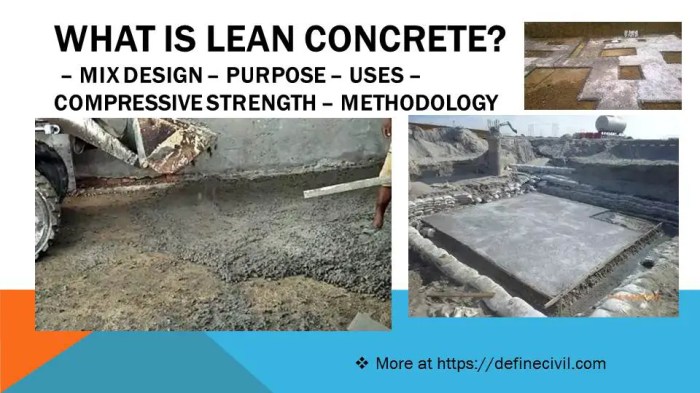 Design criteria for plain and lean concrete