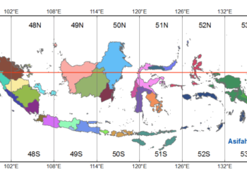 Pembagian Zona UTM (Universal Transverse Mercator) Indonesia