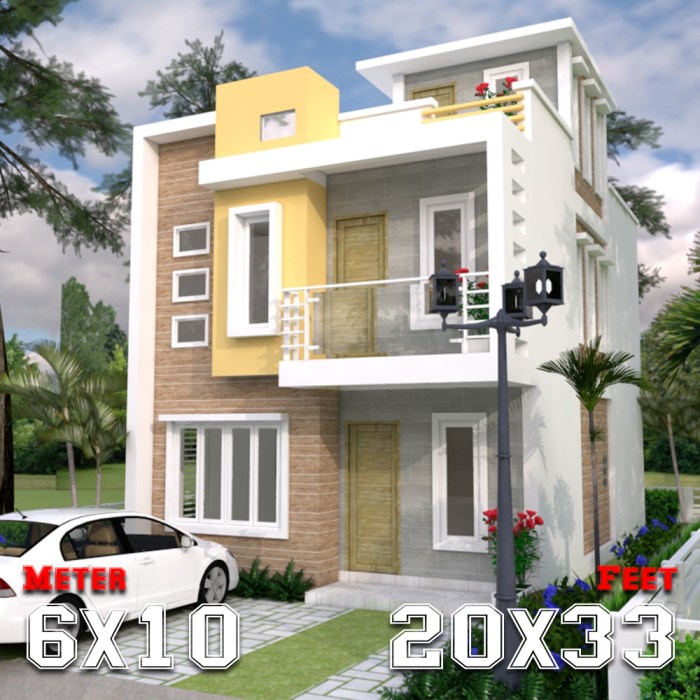 Denah rumah 6x10 2 kamar