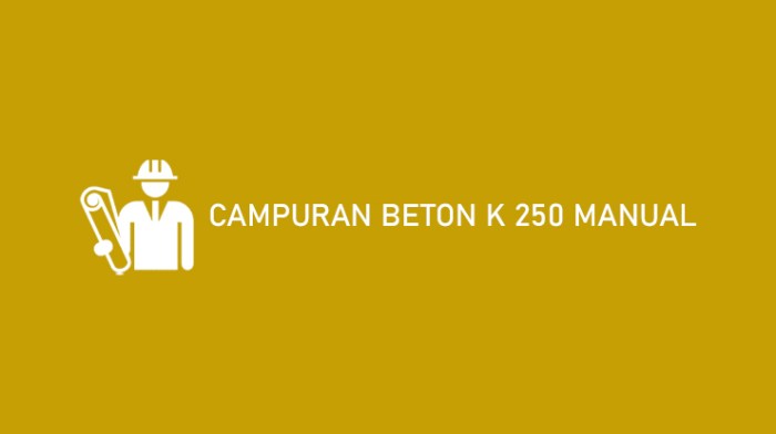 Campuran Beton K 250 Manual, Ukuran, Mutu dan Analisa