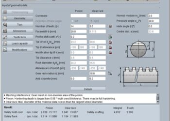Rumus dasar perhitungan gigi rack